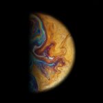 Icy moon surface with subsurface ocean plumes under celestial starlight