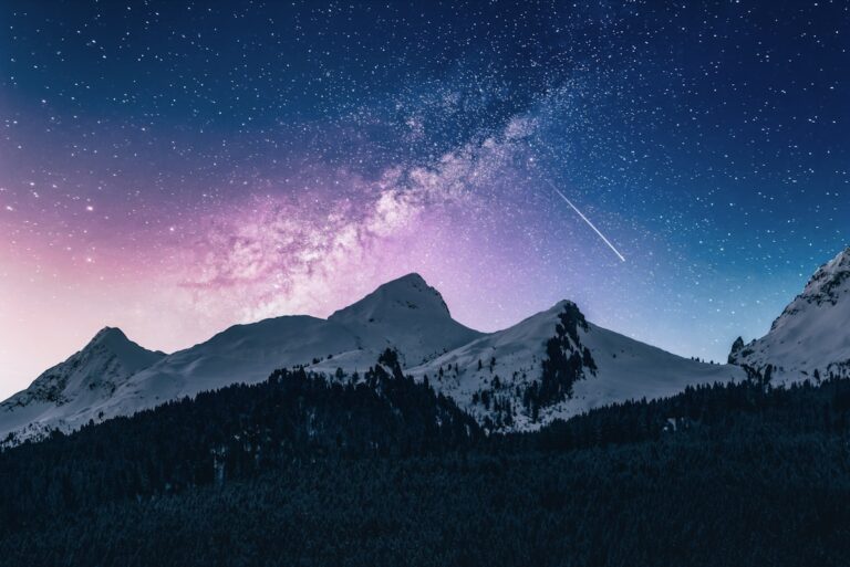 Stargazing and Navigating Constellations Over Mountains